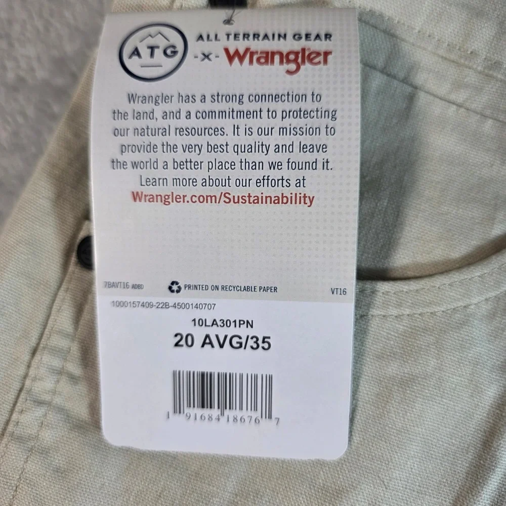 Wrangler‎ ATG Women's Canvas Hike Shorts Pelican Beige Cotton Linen Size 20